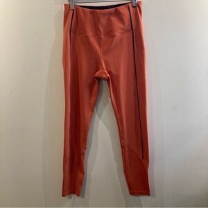 ZYIA Sz L Burnt Orange Ribbed Premium High Rise 7/8 Length Leggings  NEW